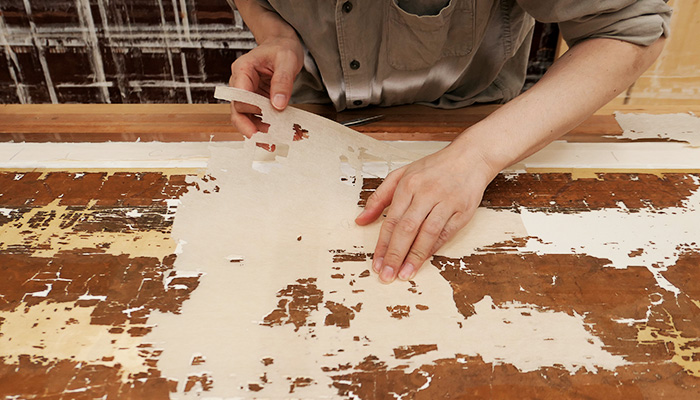 補修絹による補絹